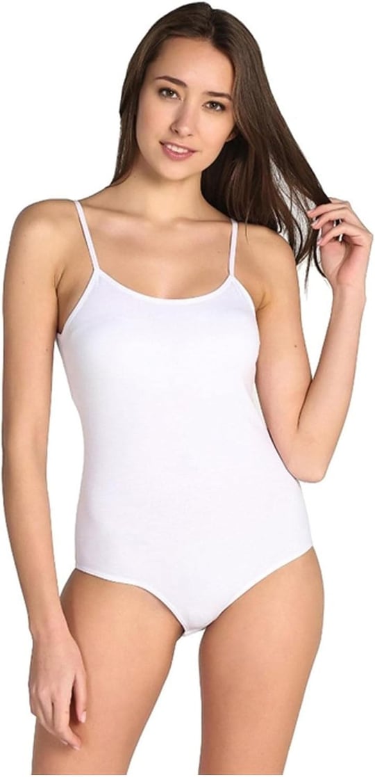 Tutku İç Giyim Kadın İp Askılı Çıtçıtlı Body Atlet 2 li Paket Beyaz M