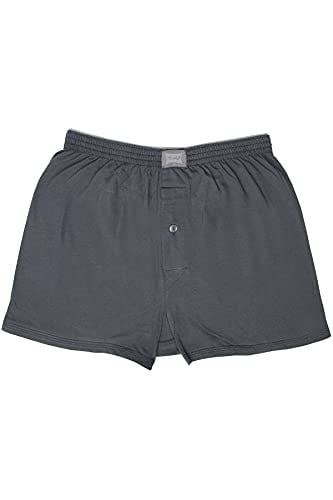 Tutku İç Giyim Pamuklu Penye Düğmeli Erkek Boxer 3 Lü Paket (Füme, 2XL)