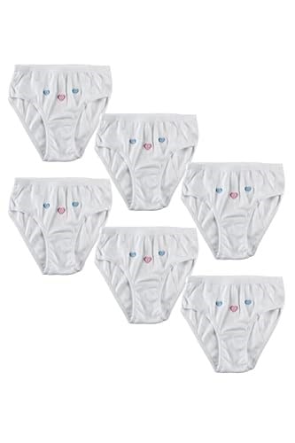 Tutku Kız Çocuk Beyaz Nakışlı Külot 6lı Paket