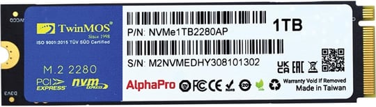 TwinMOS 1TB M.2 PCIe Gen3 NVMe SSD (3600-3250Mb-s) NVMe1TB2280AP TLC 3DNAND Ssd