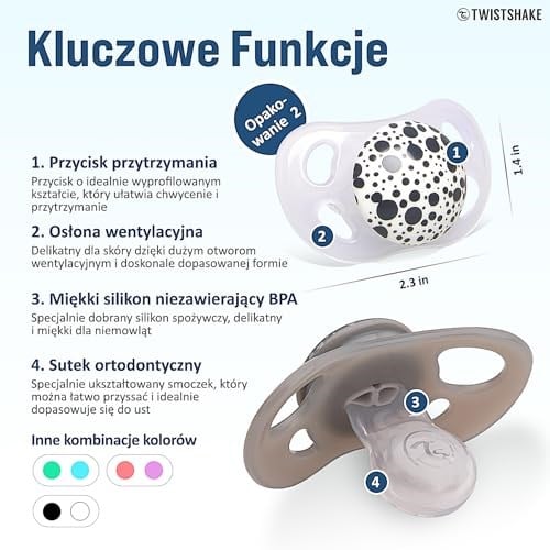 Twistshake Silikon 2’li Emzik Seti Gri Beyaz 6+ Ay