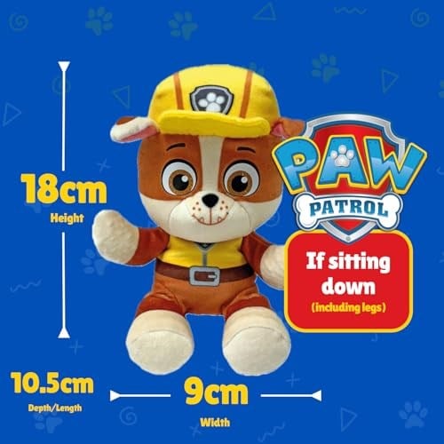 TY Rubble Paw Patrol çocuklar için yumuşak pelüş oyuncak, pelüş oyuncak, koleksiyon parçası, Beanie Babies serisi, standart - Seçenekler: Rubble, Rocky, Skye