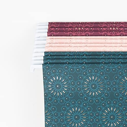 U Brands Fleuri Fashion Asma Dosya Klasörleri, Mektup Boyutu, Çeşitli Renkler, 12li Paket, 4157U01-12