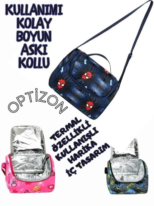 Üçlü okul çantası seti İlkokul Okul Çantası + Termal Beslenme Çantası + Kalemlik (SPIDERMAN ÖRÜMCEK ADAM)