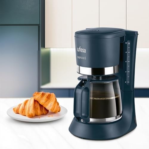 Ufesa Filtre Kahve Makinesi CG7114 Capriccio, 6 Fincan, 600 W, 0.6 L, Kalıcı Filtre, Damlama Durdurma, Otomatik Kapanma, Siyah