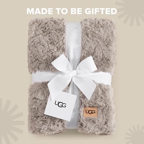 UGG 10484 Adalee Yumuşak Suni Kürk Ters Çevrilebilir Vurgu Büyük Boy Battaniye Kabarık Bulanık Lüks Rahat Otel Tarzı Lüks Yumuşak Boho Ev Dekoru Yatak ve Ot - Seçenekler: Full/Queen, King, Throw, Twin