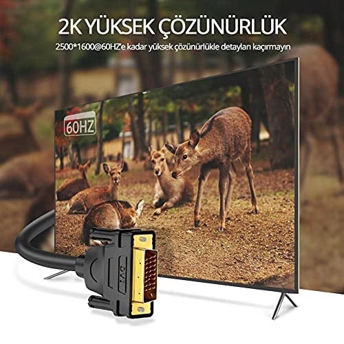 Ugreen 24+1 DVI Çift Taraflı Görüntü Aktarma Kablosu 8 Metre