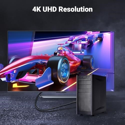 Ugreen 4K Displayport HDMI Dönüştürücü Kablo, Siyah, 2 Metre - Seçenekler: 2 meter, 5 Meter