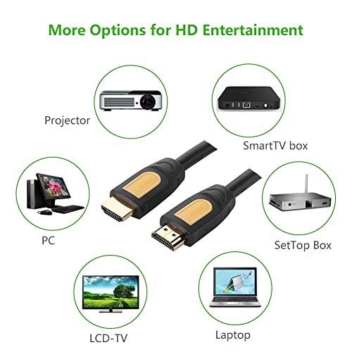 Ugreen 4K HDMI Kablo, 3 Metre, Siyah - Seçenekler: 1 metro, 1.5m, 2 mètres, 10ft/ 3m, 5 metri