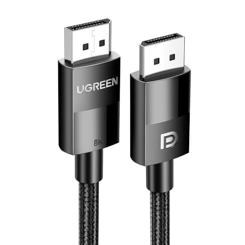 Ugreen 8K 60 Hz Display Port to Display Port 1.4 Örgülü Kablo 3 Metre, Siyah