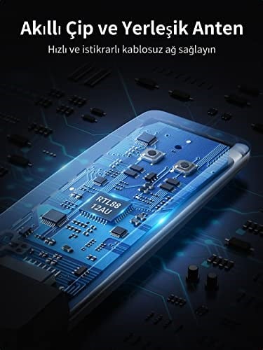 Ugreen AC1300 USB 3.0 1300Mbps 2.4/5Ghz Wi-Fi Kablosuz Alıcı Ağ Adaptörü