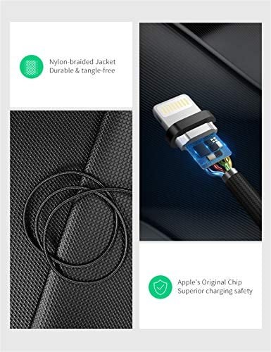 Ugreen, Mfi Lisanslı USB-A & Lightning Örgülü Data ve Şarj Kablosu, 2 Metre, Siyah, ‎60158