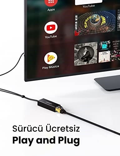 Ugreen Micro USB Ethernet Dönüştürücü Adaptör, Siyah