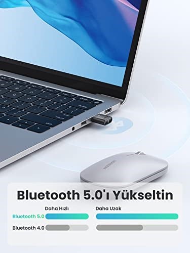 Ugreen Mini USB Dongle Bluetooth 5.0 Adaptör Siyah