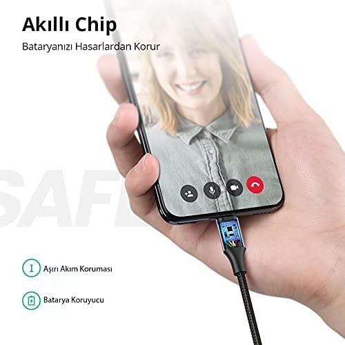 Ugreen Örgülü Micro-USB & USB-A Data ve Şarj Kablosu, 1 Metre, Beyaz