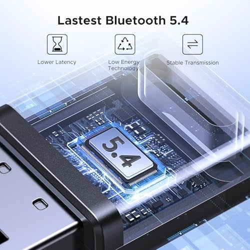 UGREEN PC için Bluetooth 5.4 Adaptörü, Fare, Klavye, Kulaklık, Cep Telefonu için USB Dongle, Windows 11/10/8.1 için Denetleyici Çubuğu