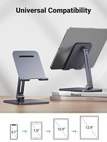 UGREEN Tablet Standı Alüminyum Ayarlanabilir Tablet Tutacağı iPad ile Uyumlu Galaxy Tab (Antrasit)