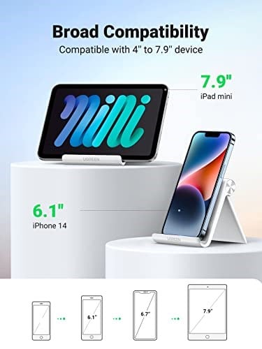UGREEN Taşınabilir Telefon Standı Ayarlanabilir iPhone ile Uyumlu Galaxy Huawei (Beyaz)