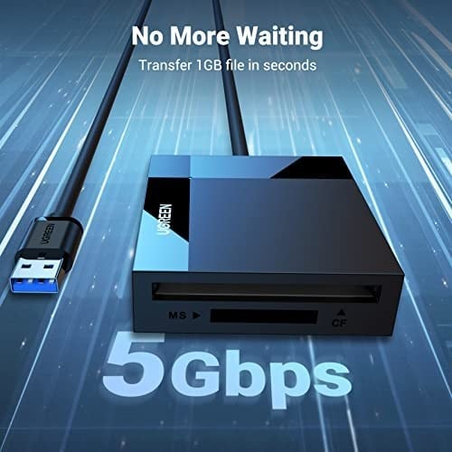 Ugreen USB 3.0 4ü 1 Arada Kart Okuyucu, Siyah