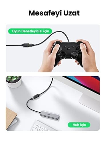 Ugreen USB 3.0 Uzatma Kablosu, 2 Metre, Siyah