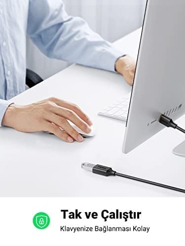 Ugreen USB 3.0 Uzatma Kablosu, 2 Metre, Siyah