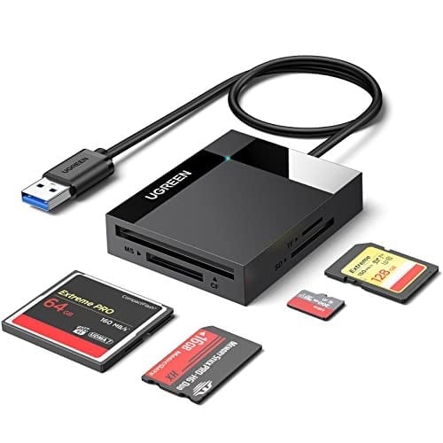 Ugreen USB 3.0 4ü 1 Arada Kart Okuyucu, Siyah