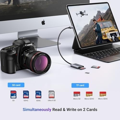 UGREEN USB C Kart Okuyucu SD/ TF Kart Okuyucu Thunderbolt 3 Harici Bellek Kartı Okuyucu