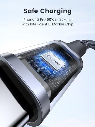 UGREEN USB C - USB C Kablosu, iPhone 16/16 Plus/16 Pro/16 Pro Max/15, MacBook Pro, iPad Pro, Dell XPS, Samsung Galaxy S24/S23/S22 Ultra, Anahtar, Piksel, 6.6FT Siyah için USB C Şarj Kablosu(2m)