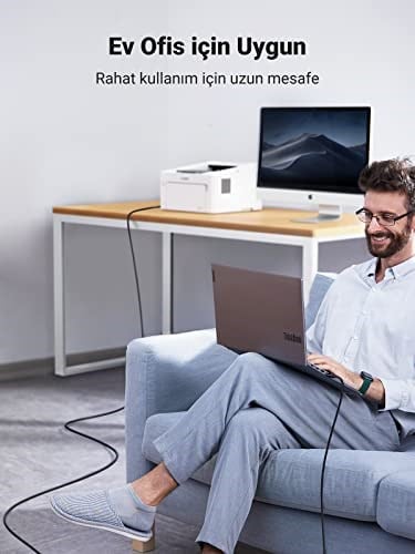Ugreen USB den USB-B ye Yazıcı Tarayıcı Kablosu, 3 Metre - Seçenekler: 1,5m, 5 metre, 10FT