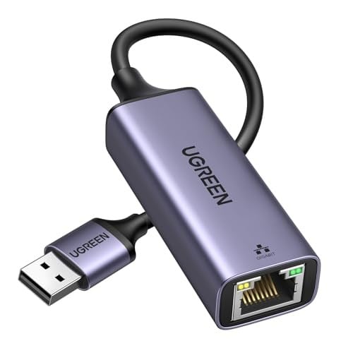 UGREEN USB - Ethernet Adaptörü, Tak ve Çalıştır Ethernet Adaptörü, Alüminyum Kabuk, 1Gbps Gigabit RJ45 - USB 3.0 Ağ Dongle, Nintendo Switch, Laptop, MacBook, Windows, macOS, Linux ile Uyumlu