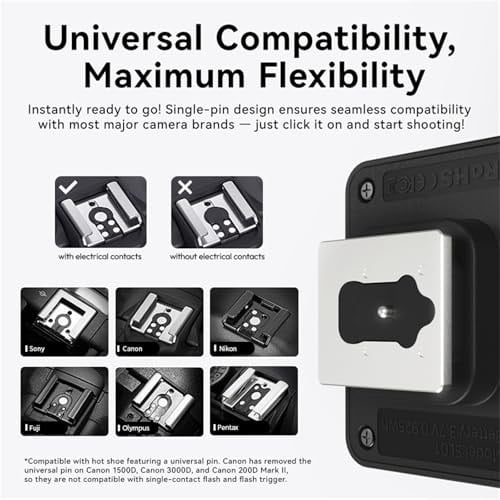 ULANZI SL02 Mini Kamera Flaş, GN8 6500K Kamera Speedlite Flaşları, 4 Güç Seviyesi (1/8~1/1), Mini Manuel Flaş, Nikon, Sony, Fujifilm, Panasonic Kameralar için Tek Kontak Sıcak Ayakkabı