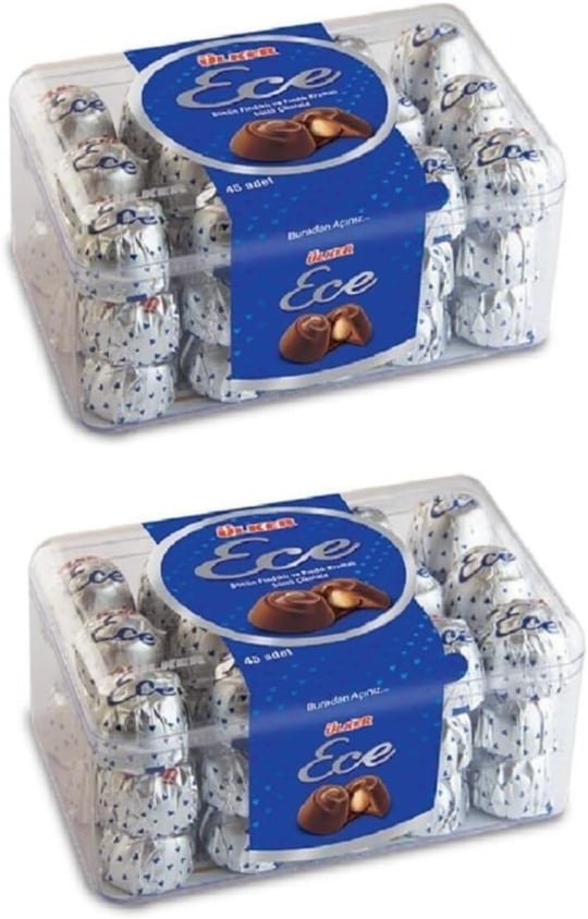 Ülker Ece Sütlü Çikolata, Bütün Fındıklı, 458 gr, 2li Paket