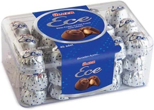Ülker Ece Sütlü Çikolata, Bütün Fındıklı, 458 gr, 2li Paket