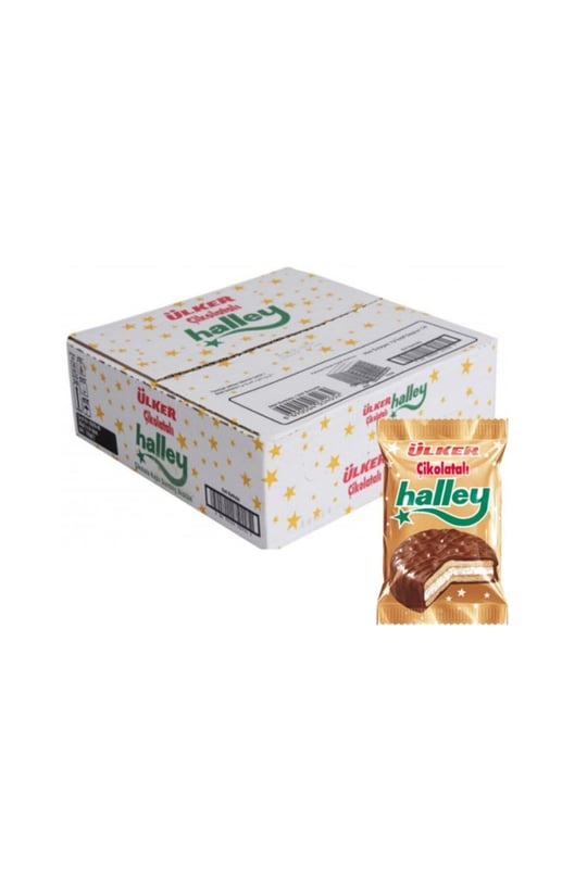 Ülker Halley Tekli Lokmalık Granül Serpmeli Bisküvi / 24 Adet / 30Gr