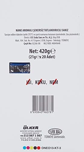 Ülker Oneo Draje Nane Aromalı Sakız 21 Gr x 20 Adet
