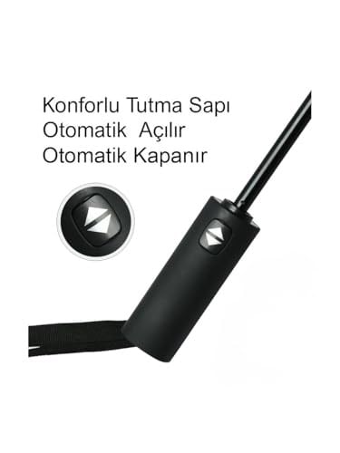 Ultra Dayanıklı Fiber 12 Telli Tam Otomatik Katlanır UV Koruyucu Şemsiye – Rüzgâra Güçlü Dirençli, Su Tutmayan Kumaş, Taşıma Kılıflı Kompakt Model