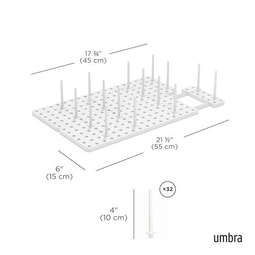 Umbra Peggy Mutfak Dolapları ve Çekmeceler İçin Kullanım, Tencere, Kapak, Kap ve Daha Fazlasını Saklamak İçin Çekmece Bölmesi, 2li Set, Beyaz, Tek Boy