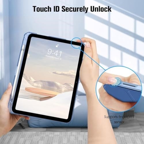 UnDePlus iPad 11.Nesil A16 11inç/10.Nesil 10.9inç ile uyumlu Kılıf Flip Cover Kalem Bölmeli PC Case Lacivert - Seçenekler: iP Air 4 10.9, iP Air 5 10.9, Glx S10FEPLUS...