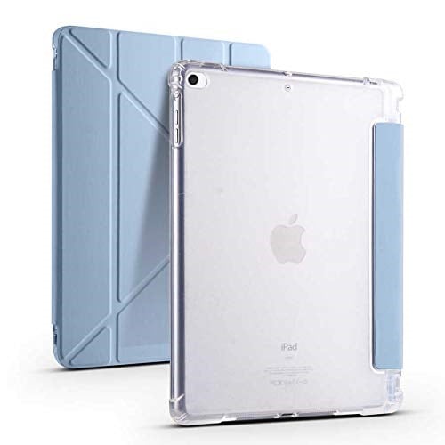 UnDePlus iPad 9. Nesil 10.2 ile uyumlu Kılıf Kalem Bölmeli Trifolding Case A2602 A2603 A2604 A2605 Mavi