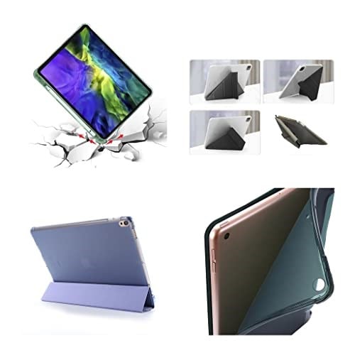 UnDePlus iPad 9. Nesil 10.2 ile uyumlu Kılıf Kalem Bölmeli Trifolding Case A2602 A2603 A2604 A2605 Mavi