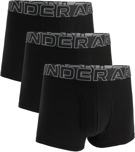 Under Armour Erkek Performans Pamuk 3 inç 3lü Paket Katı Boxer Külot