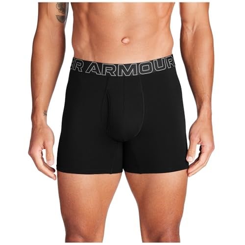 Under Armour Erkek Performans Pamuk 6 inç 3lü Paket Düz Boxer Külot Boxer Şort Erkek