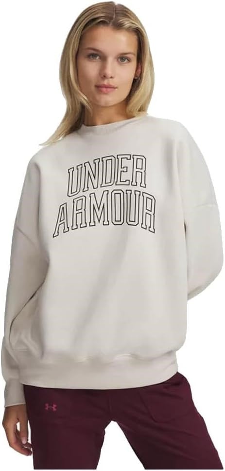 Under Armour Rival Flc OS Varsity Crew Kadın Gömlek Beyaz M-L