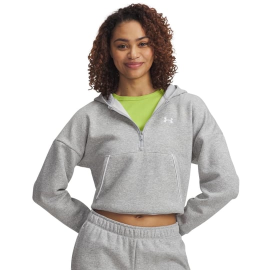 Under Armour Rival Fleece Piped Half Zip Hoodie Sweatshirt Kadın