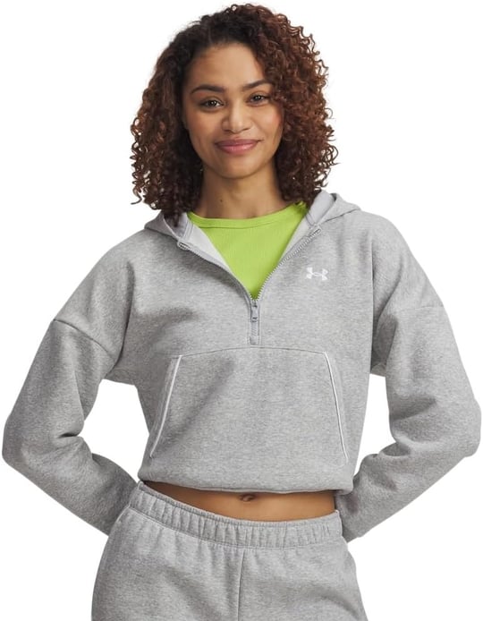 Under Armour Rival Fleece Piped Half Zip Hoodie Sweatshirt Kadın