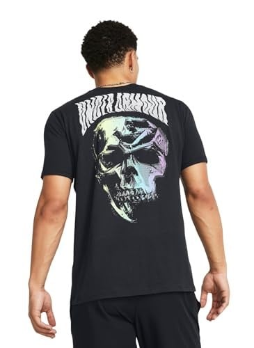 Under Armour UA Dusk to Dawn Skull SS Bisiklet Yaka Oversize T-Shirt, 1382833-001