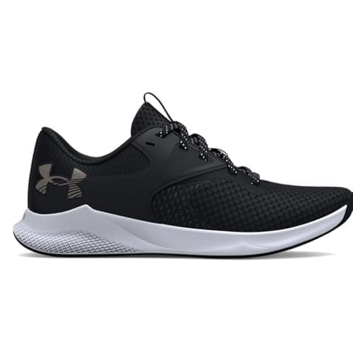 Under Armour UA W Charged Aurora 2 Kadın Spor Ayakkabı, Siyah (001)/Metalik Sıcak Gümüş 36.5 EU