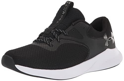 Under Armour UA W Charged Aurora 2 Kadın Spor Ayakkabı, Siyah (001)/Metalik Sıcak Gümüş 36.5 EU