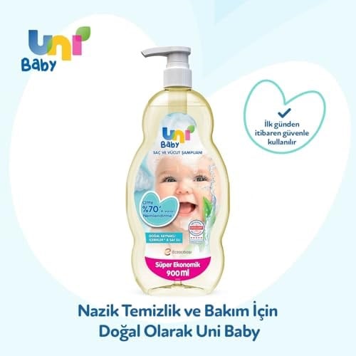 Uni Baby Saç ve Vücut Şampuanı 900 ml - Seçenekler: 900 ml, 900 ml 2li paket