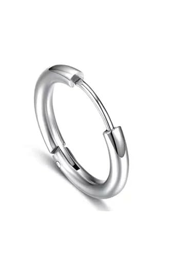 Unisex Cerrahi Çelik Gümüş Renk 12 mm Halka Küpe